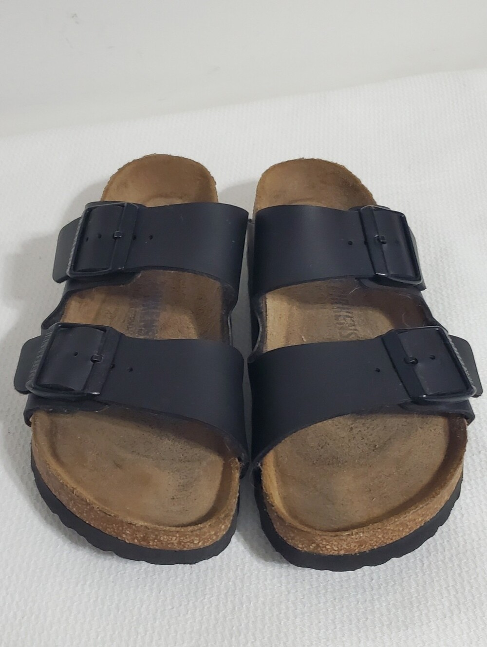 Birkenstock Arizona Black Rubbed Leather Double Strap Sandal Womens EU 37 - Picture 10 of 10